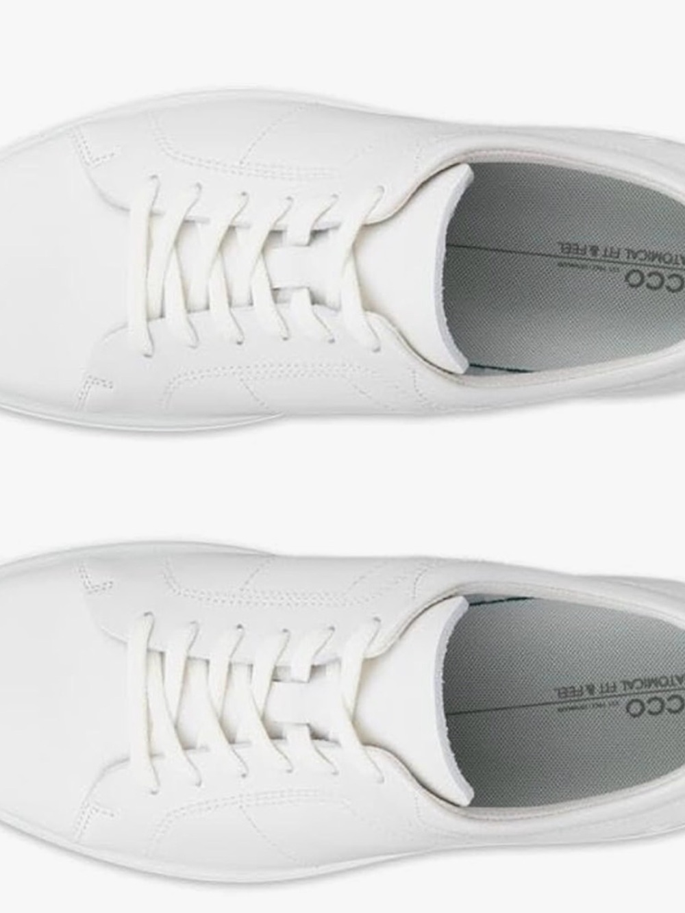 Ecco Off-White/Tan Mesh-Trim Sneaker